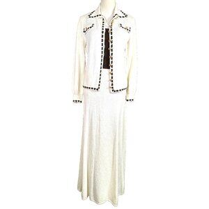 RARE VTG St John Knits MOD 1960's Button Up MCM Sweater Dress & Matching Jacket